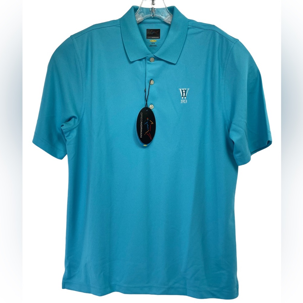 Greg Norman Play Dri Mens Sz‎ Medium Blue Golf Polo Shirt (T6) NWTs